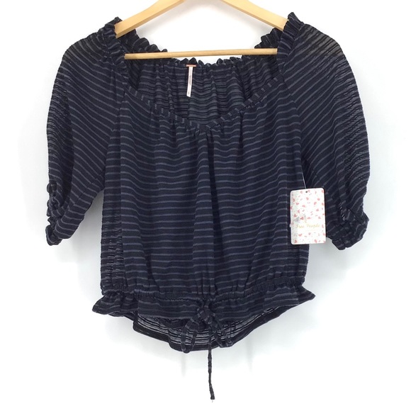 Free People Black Dorothy Blouse NWT - Picture 1 of 4